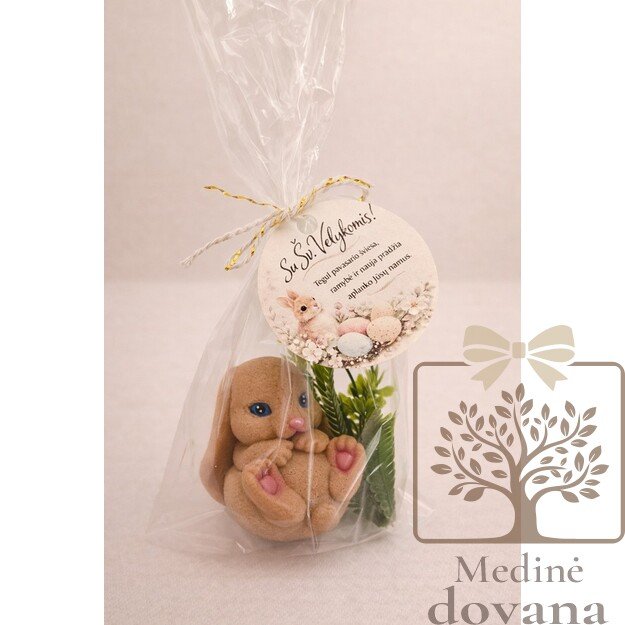 Rankų darbo muiliukas „Mažas zuikutis“ – Velykų dovanėlė