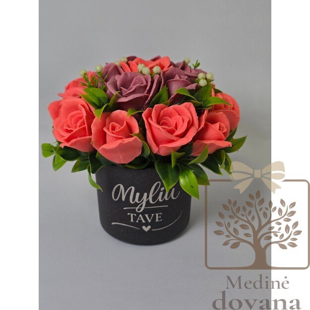 Muilo gėlių kompozicija „Myliu tave“