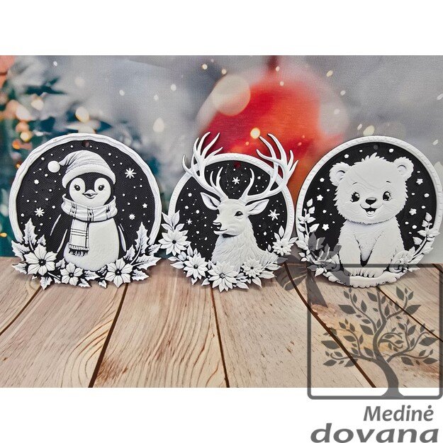 3D Kalėdiniai žaisliukai „Žiemos draugai“