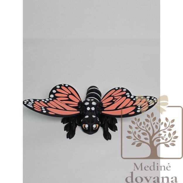 Monarcho drugelis – lanksti 3D spausdinta figūrėlė vaikams