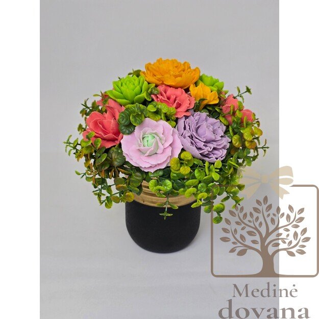 Muilo gėlių kompozicija vazonėlyje