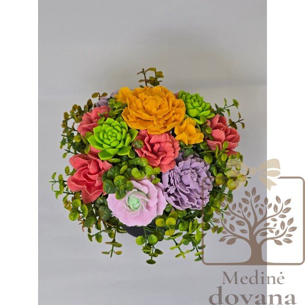 Muilo gėlių kompozicija vazonėlyje