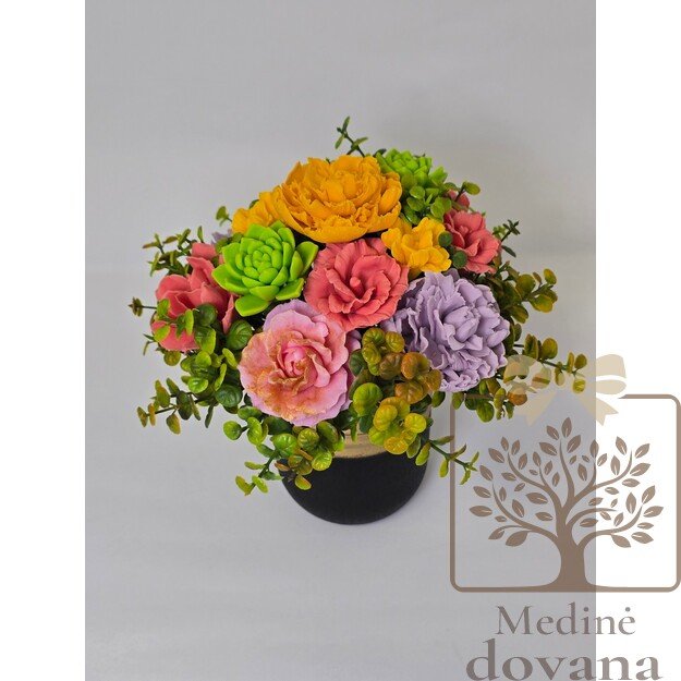 Muilo gėlių kompozicija vazonėlyje