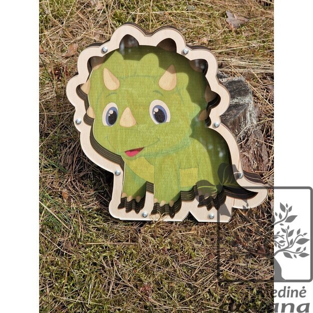 Medinė taupyklė DINOZAURAS