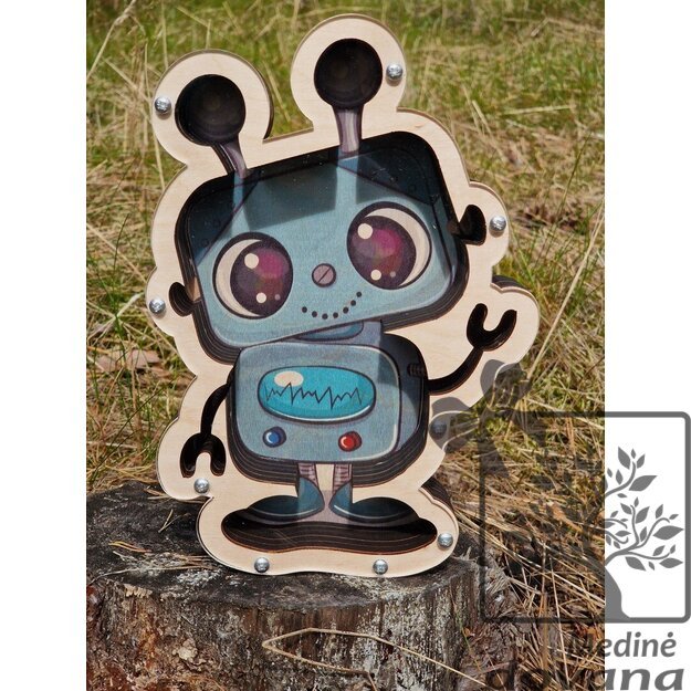 Medinė taupyklė ROBOTAS